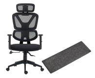 Fotel ergonomiczny Silver Monkey Fotel biurowy SMO-750 + DESK MAT XL Czarna